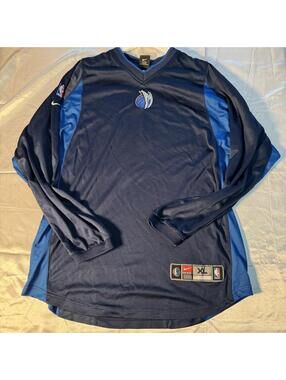 Nike Dallas Mavericks Shooting Shirt XL Y2K Dri-FIT Navy Blue